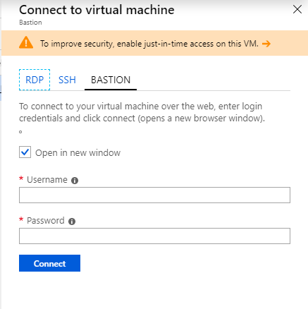Connect to VM from Bastion