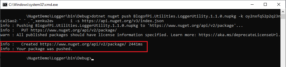 Create Nuget Package from Command line